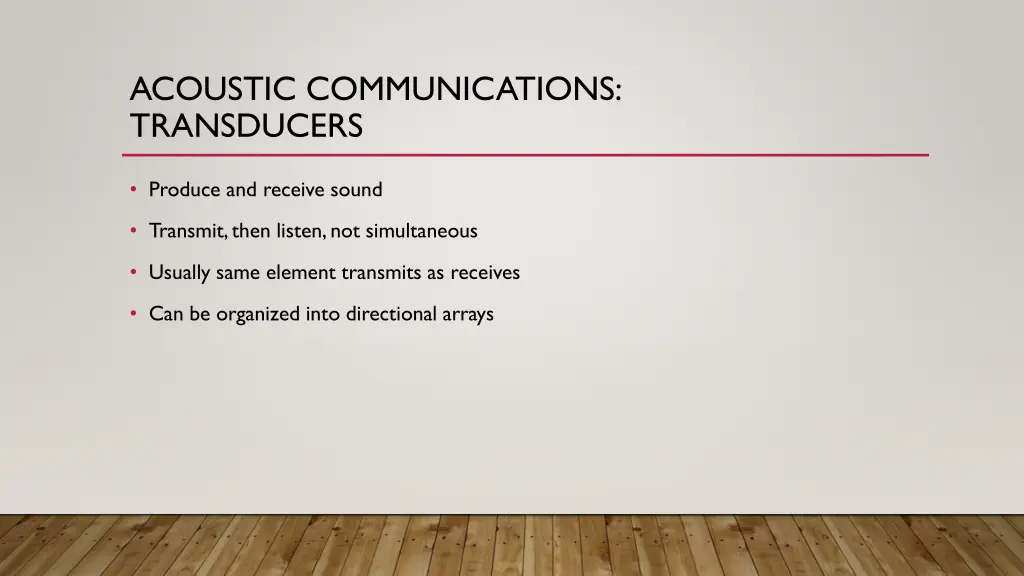 acoustic communications transducers