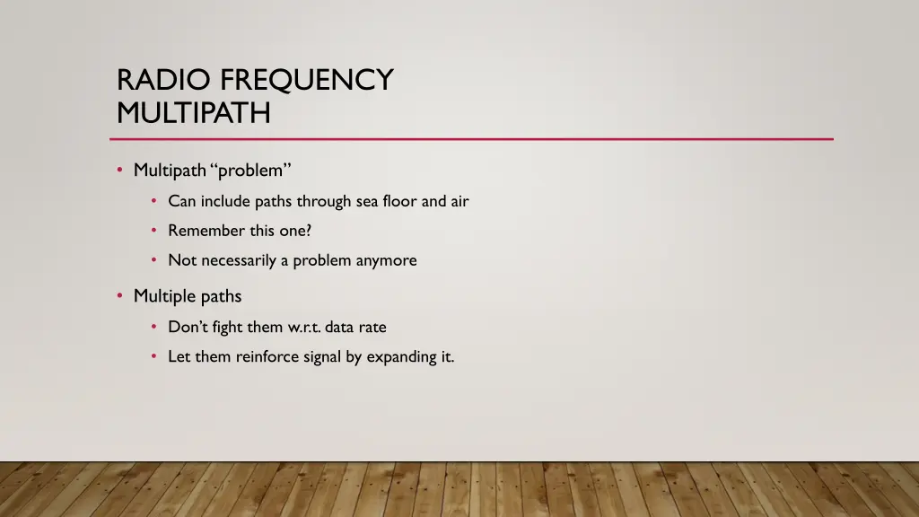 radio frequency multipath