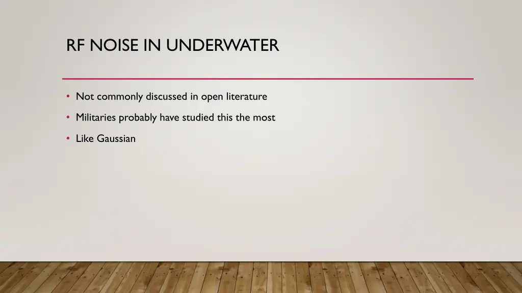 rf noise in underwater