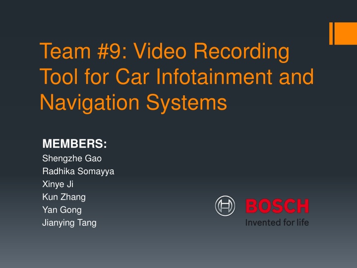team 9 video recording tool for car infotainment