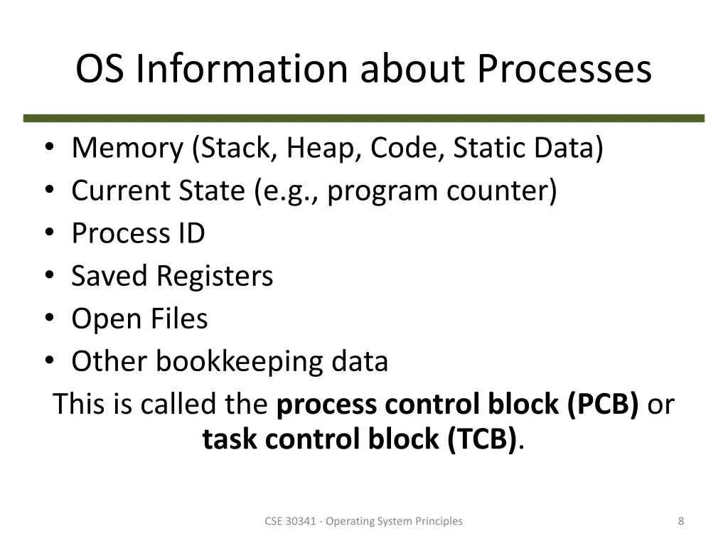 os information about processes