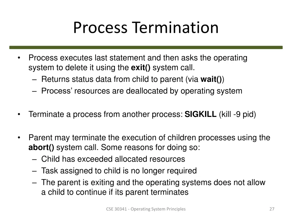 process termination