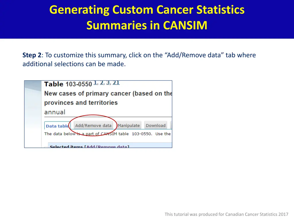 generating custom cancer statistics summaries 2