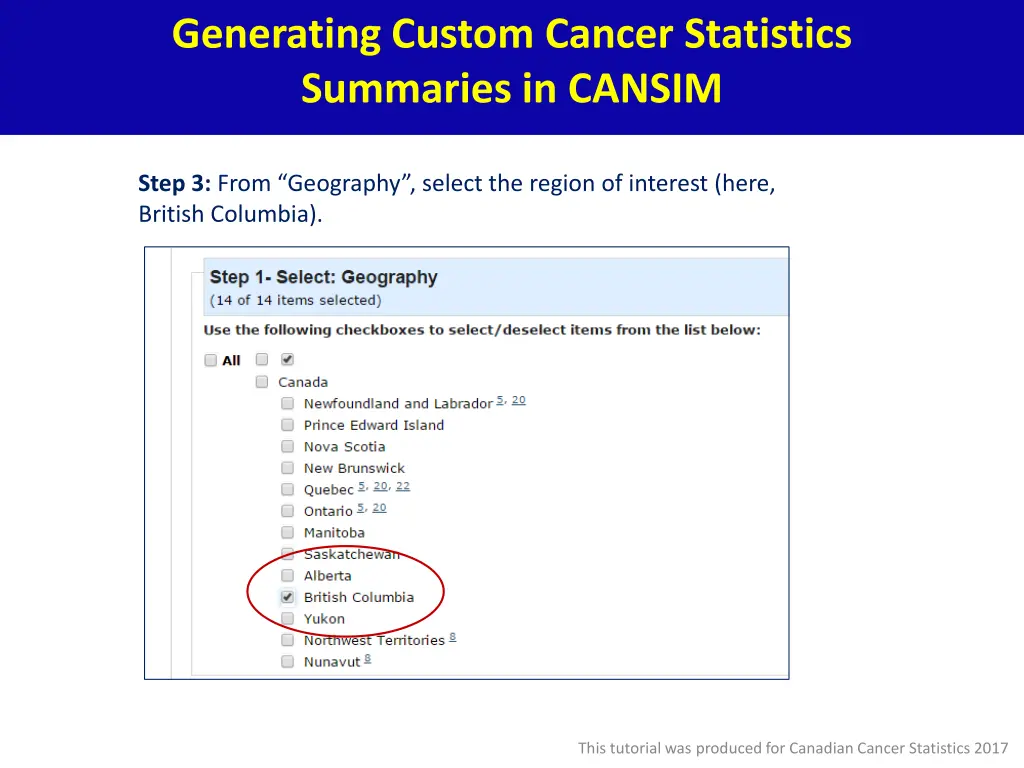generating custom cancer statistics summaries 3