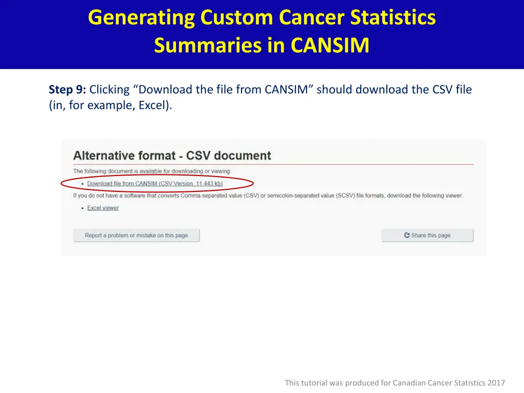 generating custom cancer statistics summaries 9