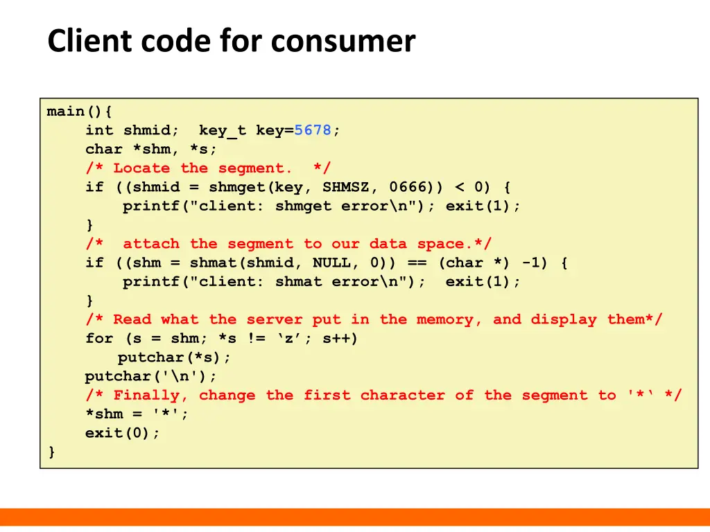client code for consumer