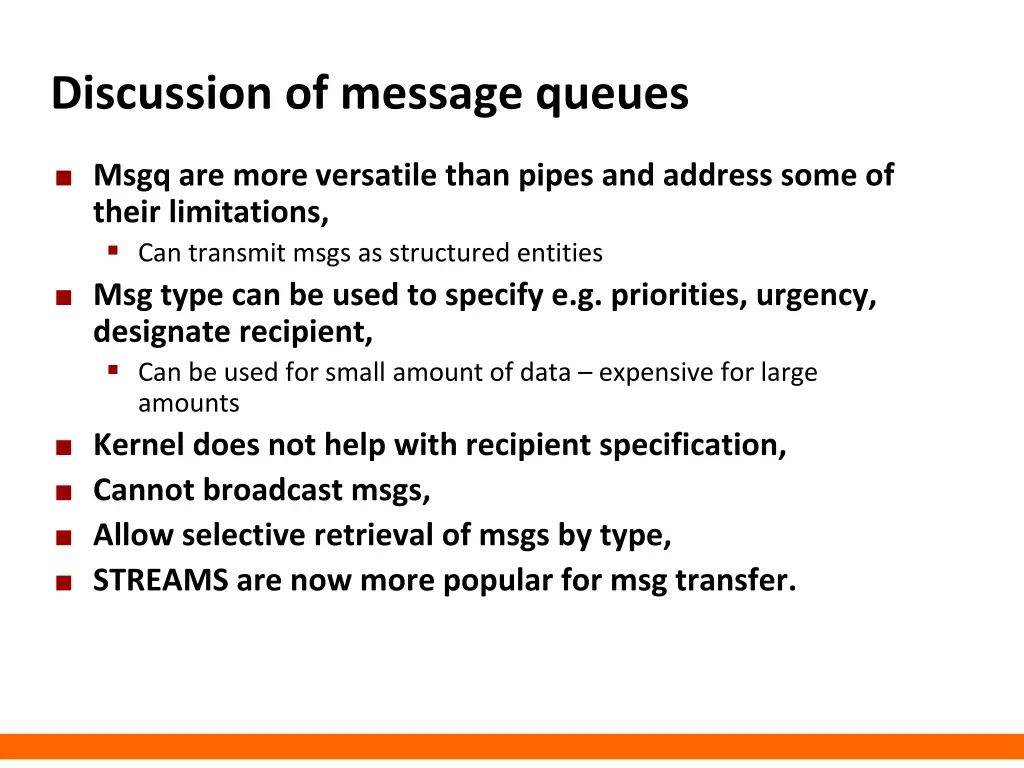 discussion of message queues