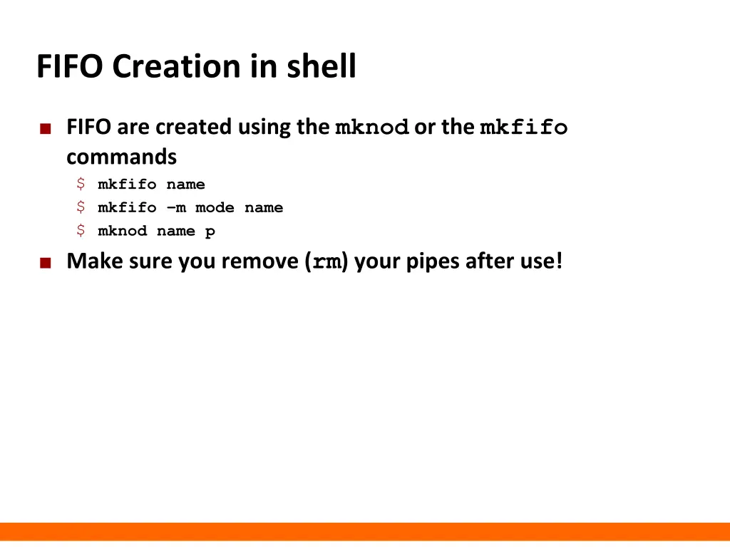 fifo creation in shell