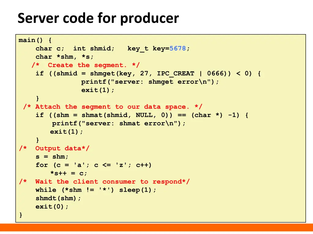 server code for producer