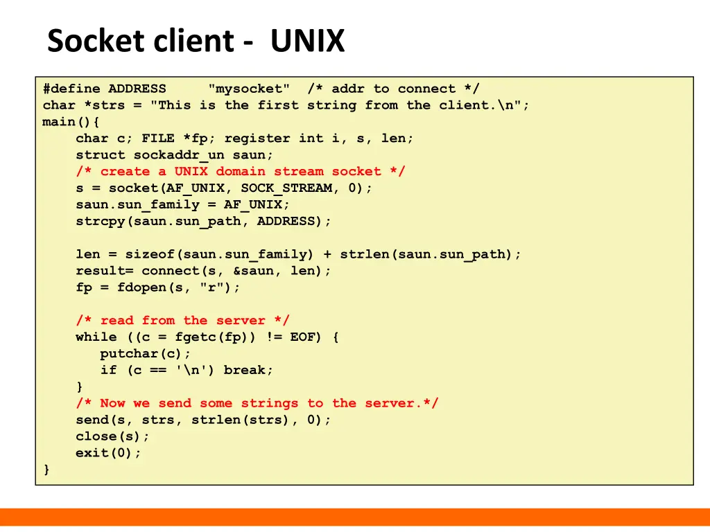 socket client unix