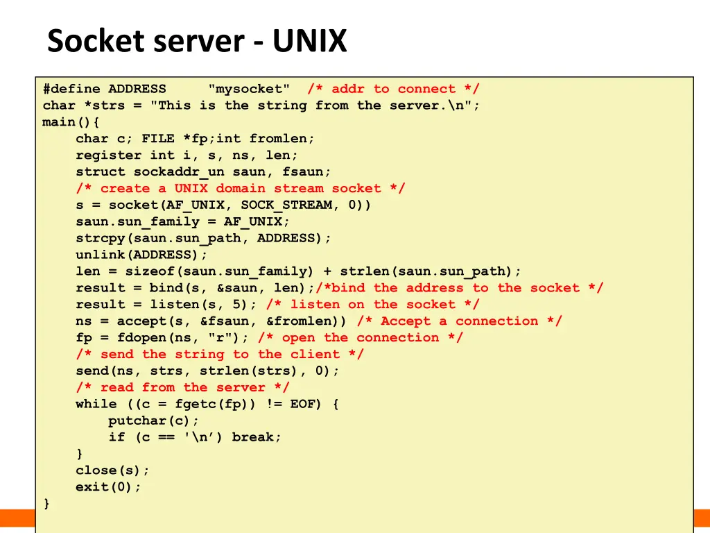 socket server unix