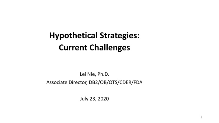hypothetical strategies current challenges