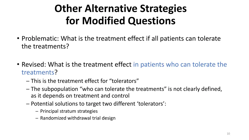 other alternative strategies for modified