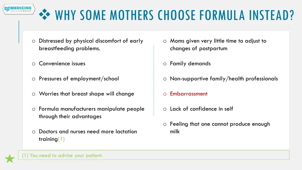why some mothers choose formula instead