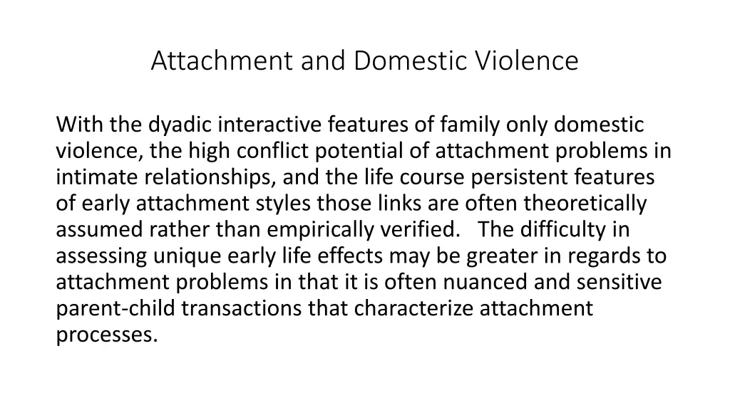 attachment and domestic violence 1