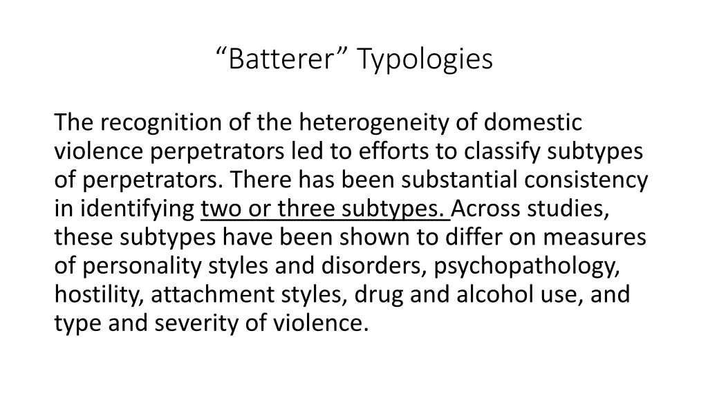 batterer typologies