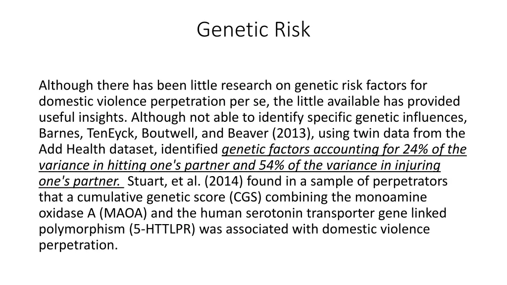genetic risk