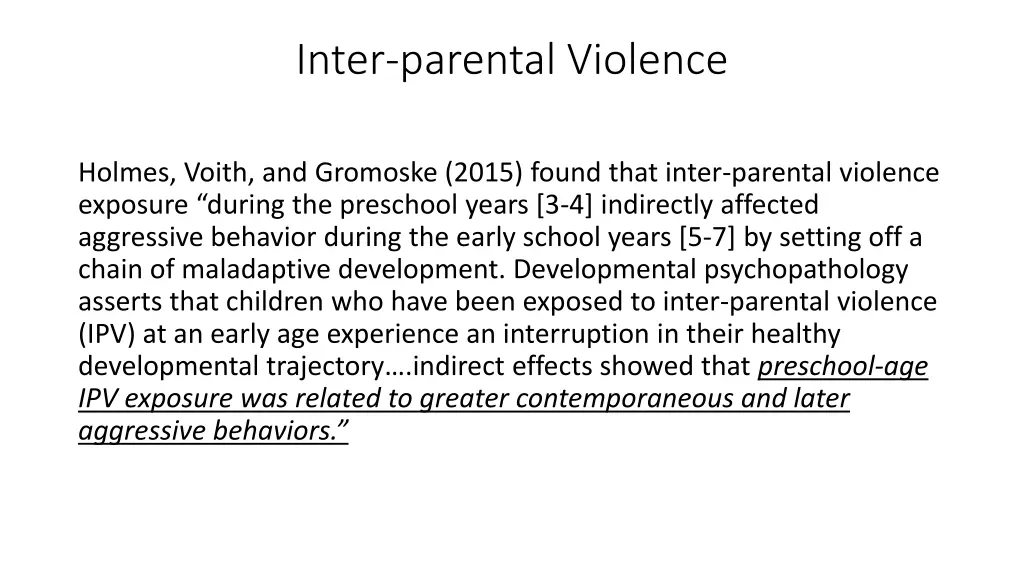 inter parental violence