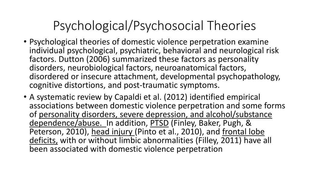 psychological psychosocial theories psychological