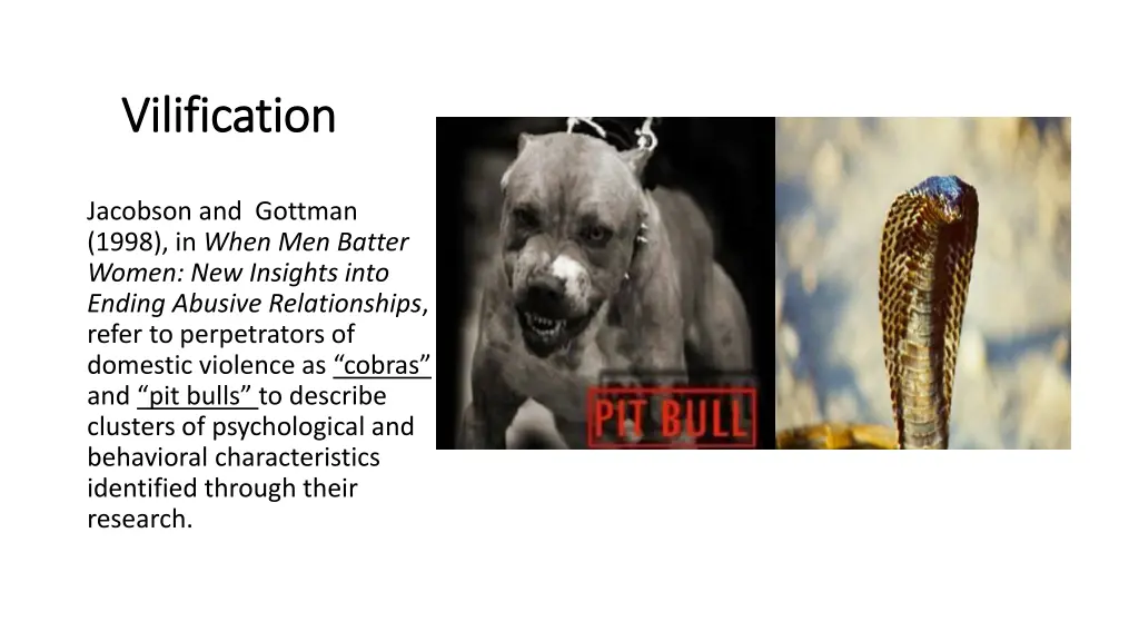 vilification vilification