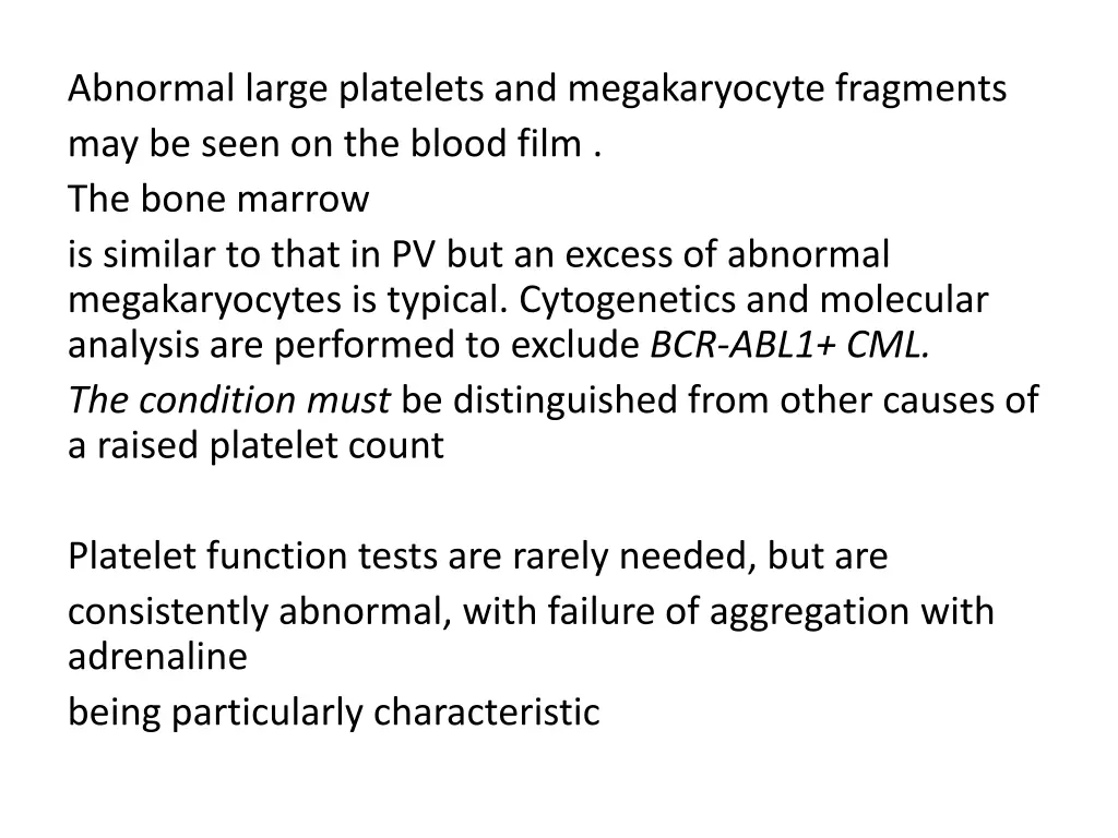 abnormal large platelets and megakaryocyte