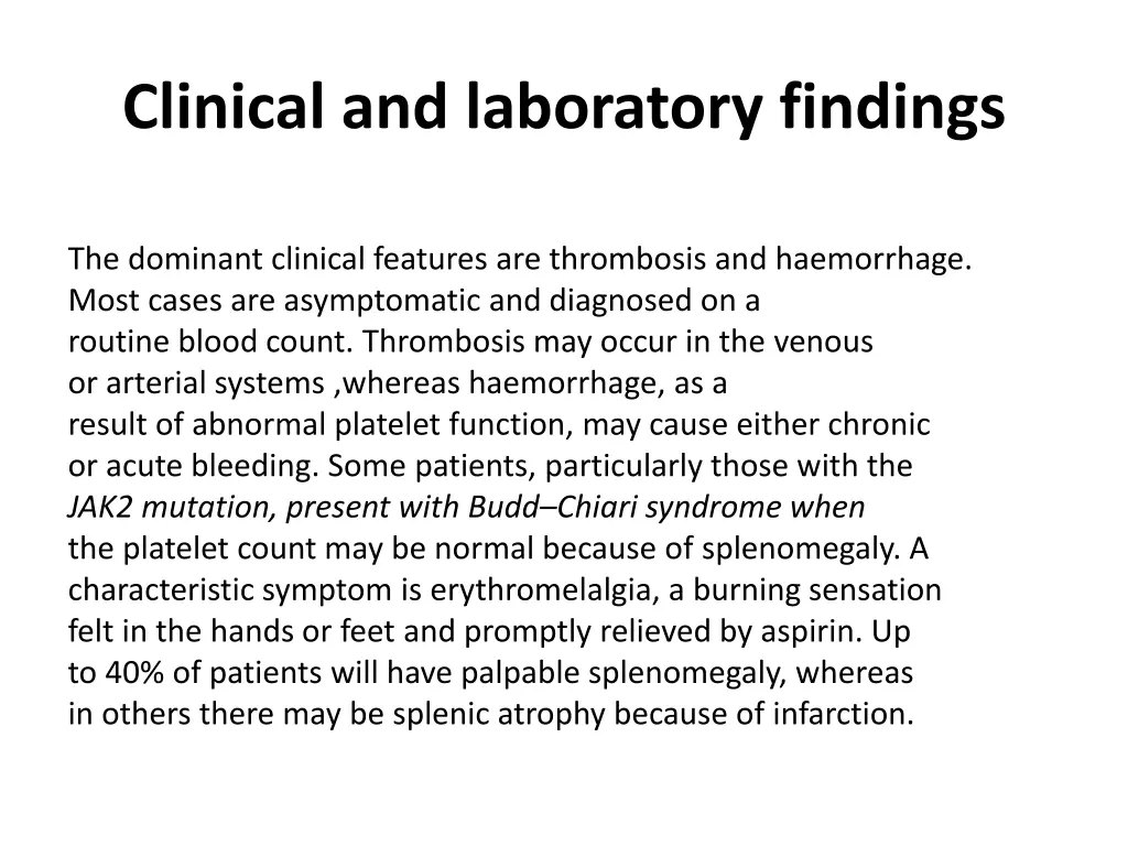 clinical and laboratory findings