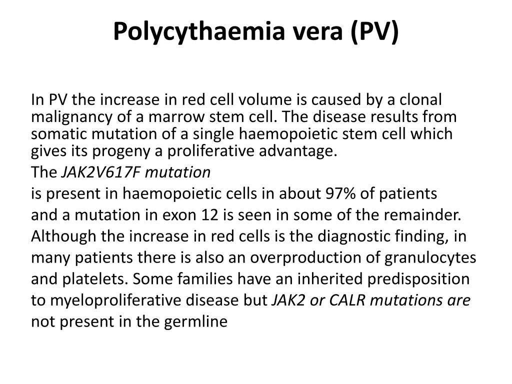polycythaemia vera pv
