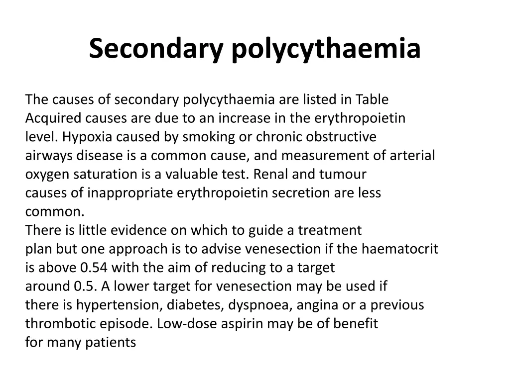 secondary polycythaemia