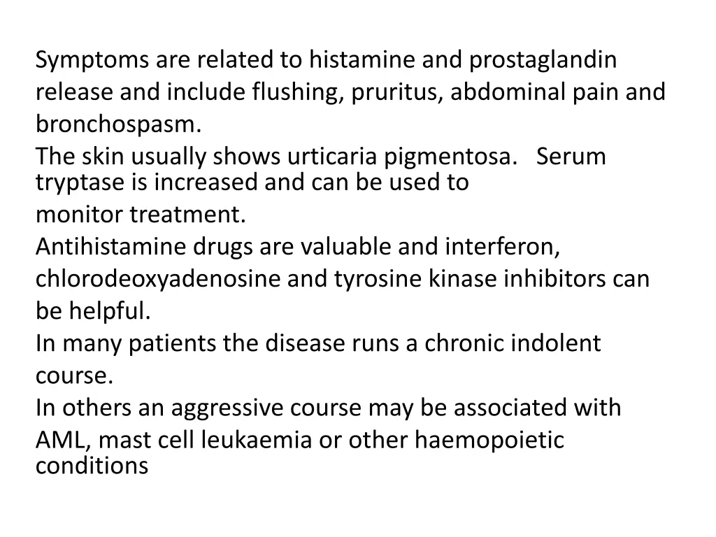 symptoms are related to histamine