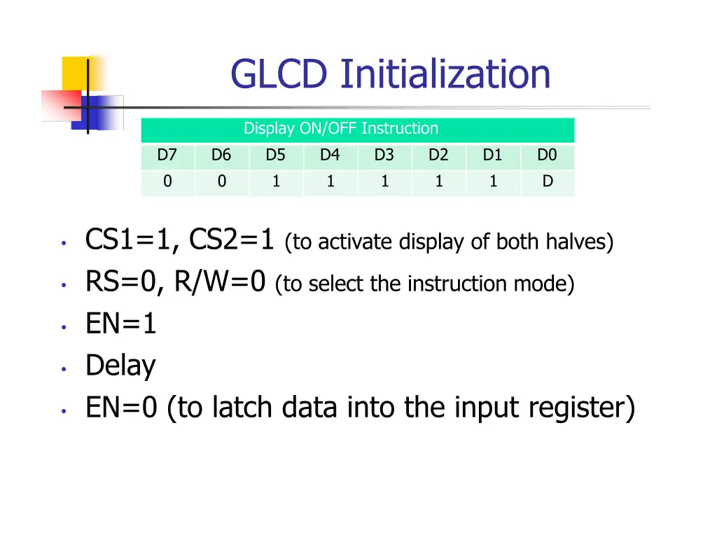 glcd initialization
