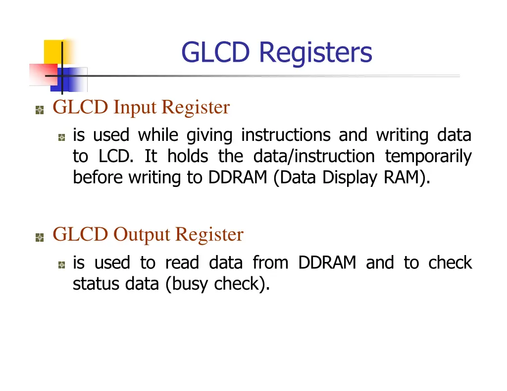 glcd registers