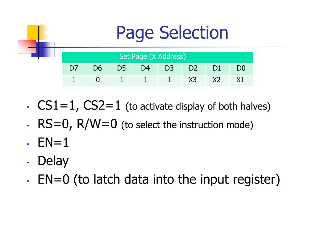 page selection