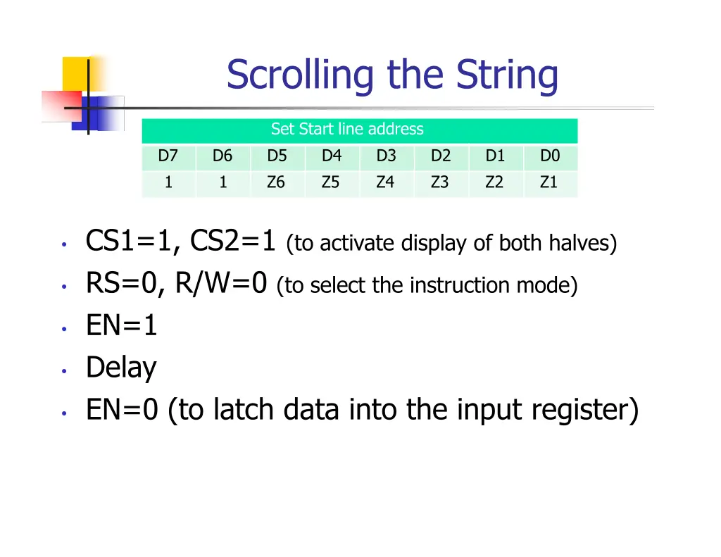 scrolling the string