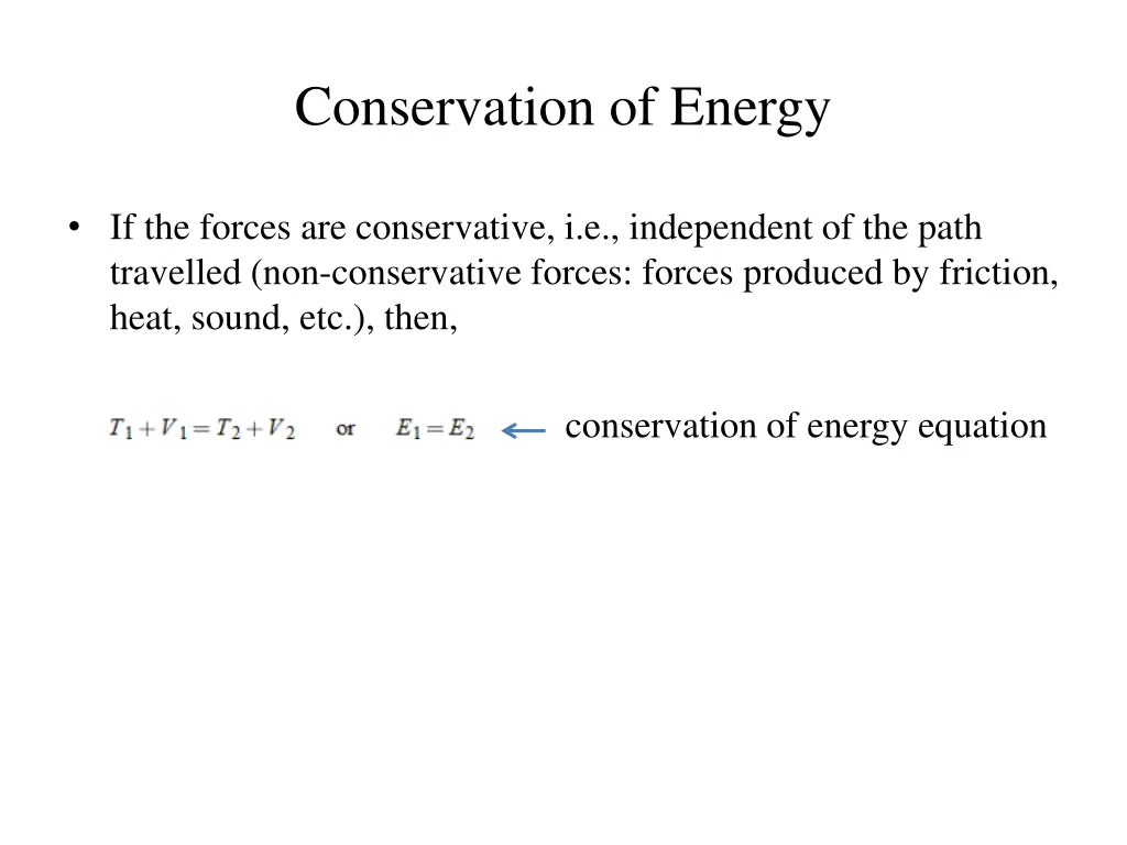 conservation of energy