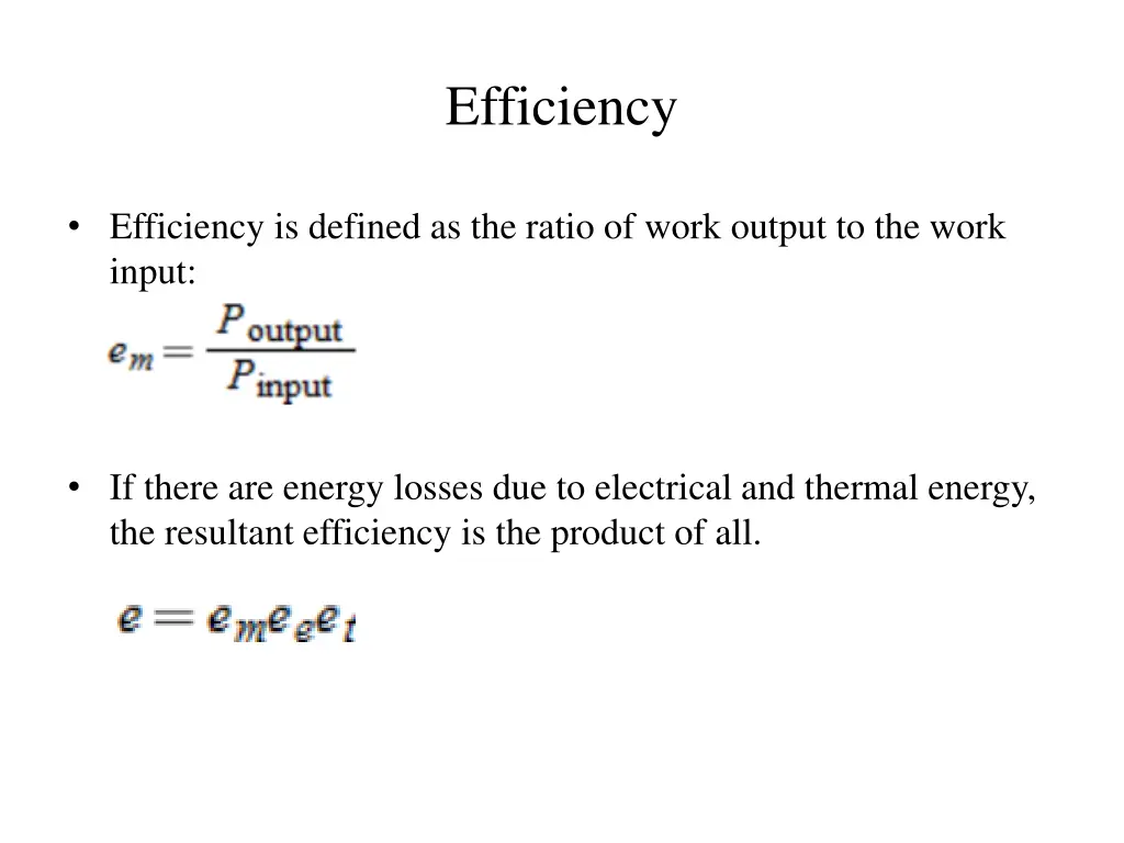 efficiency