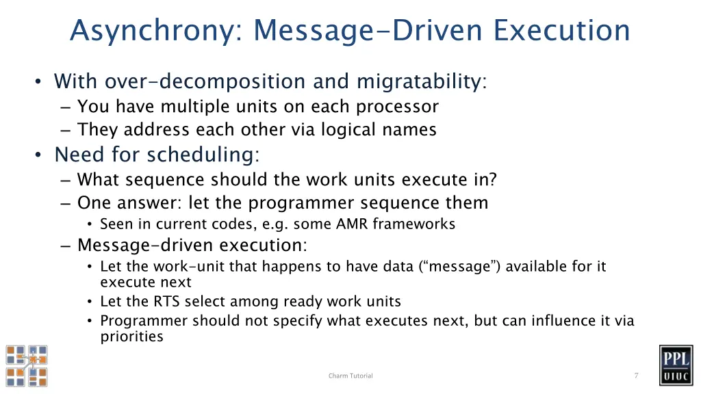 asynchrony message driven execution