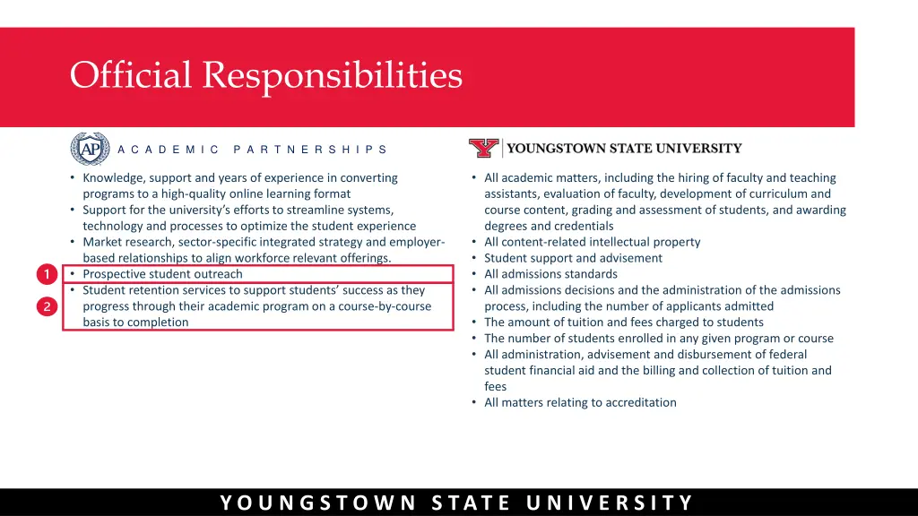 official responsibilities