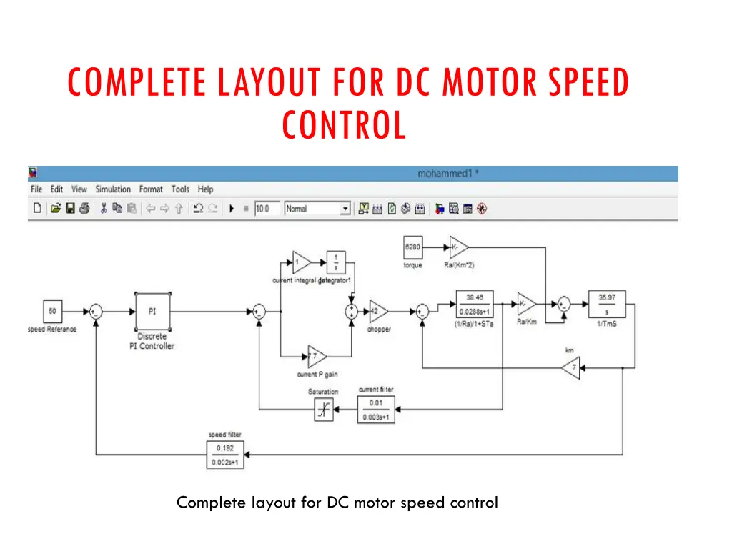 complete layout for dc motor speed control