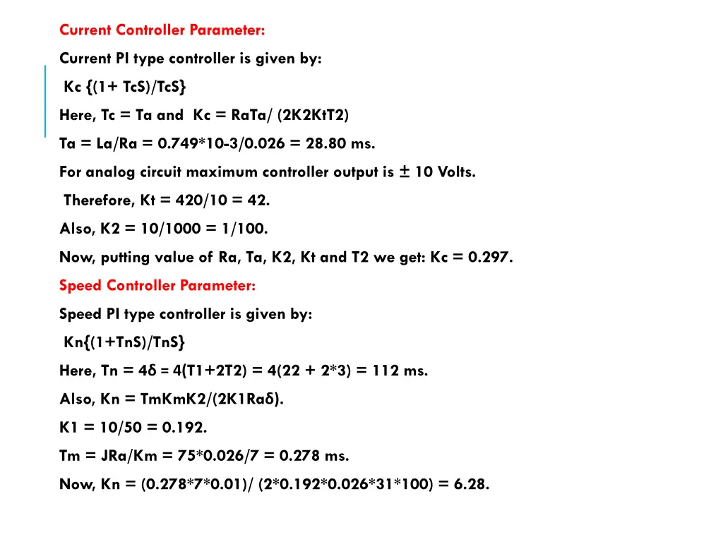 current controller parameter