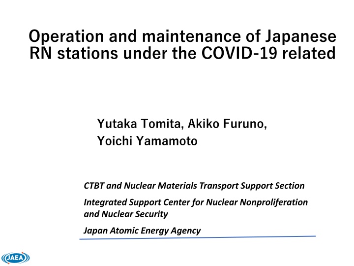 operation and maintenance of japanese rn stations