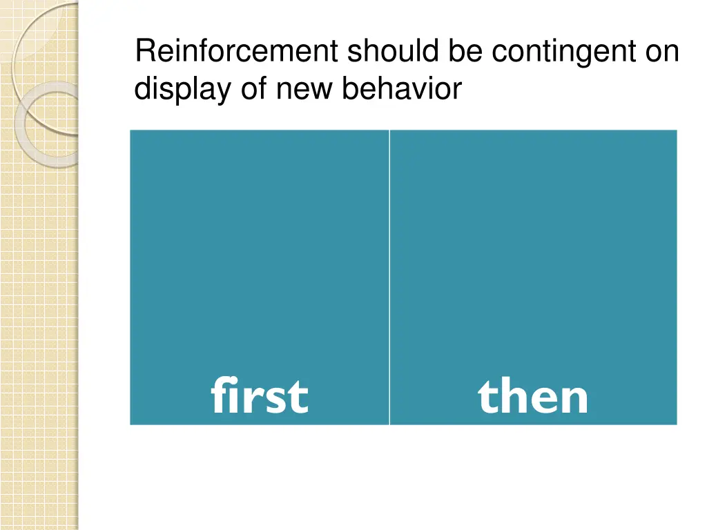 reinforcement should be contingent on display 1