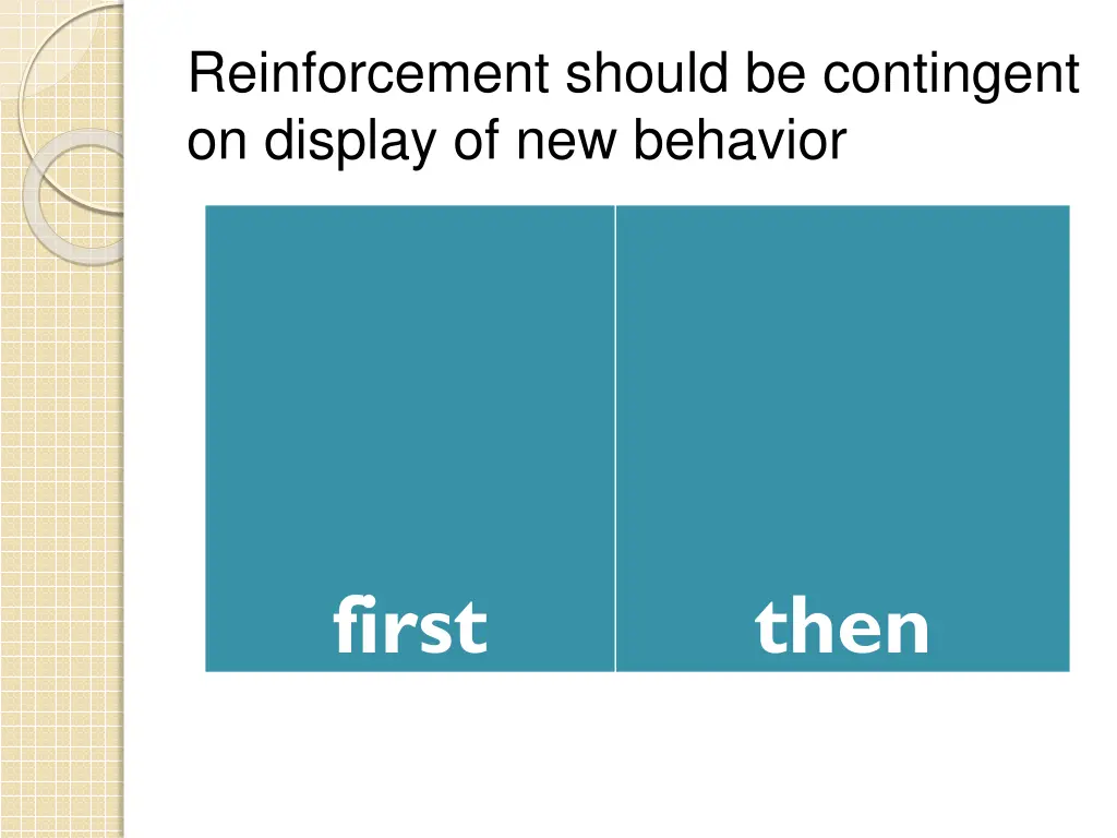 reinforcement should be contingent on display