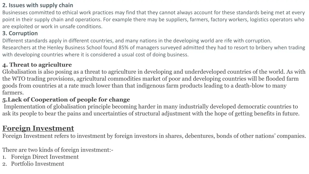 2 issues with supply chain businesses committed