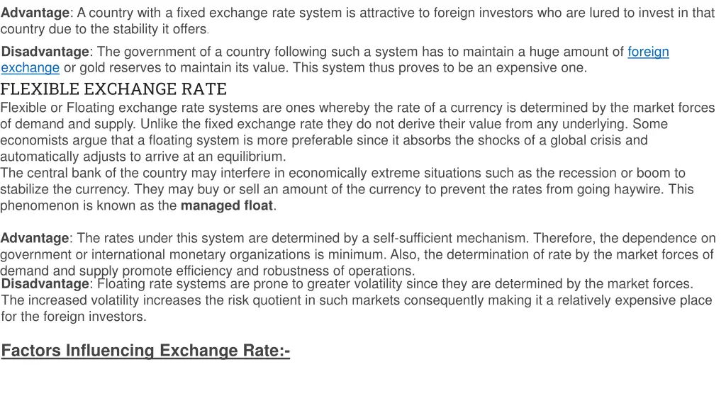 advantage a country with a fixed exchange rate