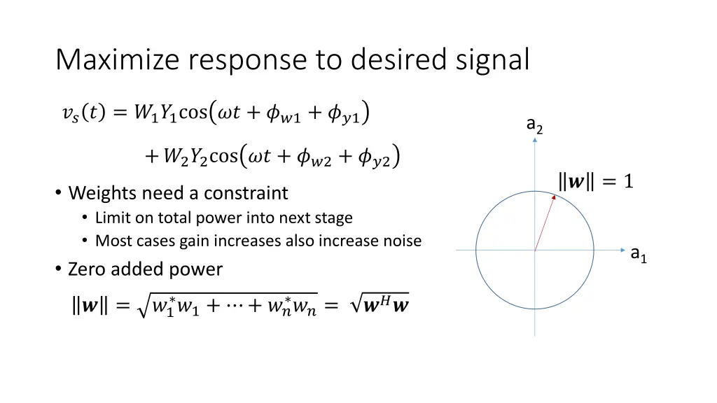 maximize response to desired signal