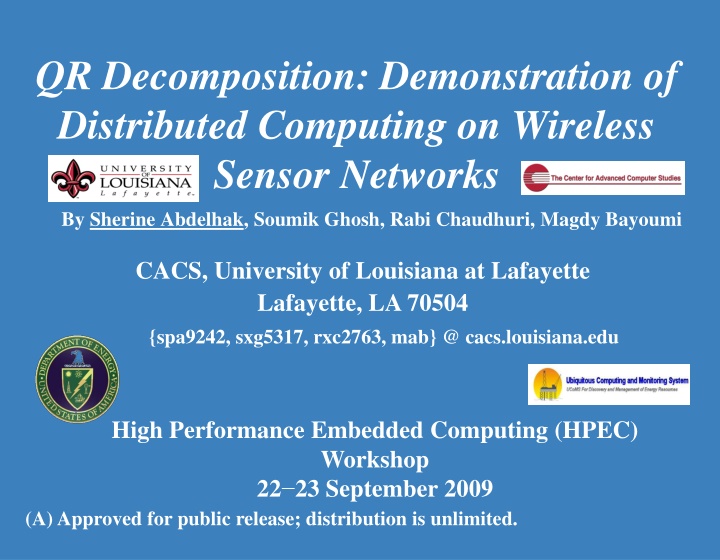 qr decomposition demonstration of distributed