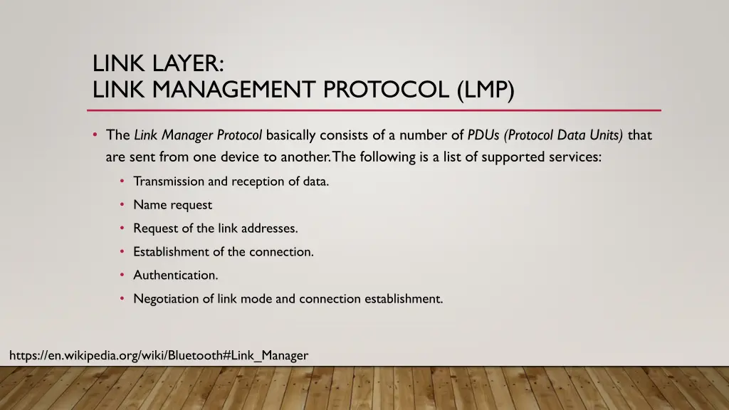 link layer link management protocol lmp