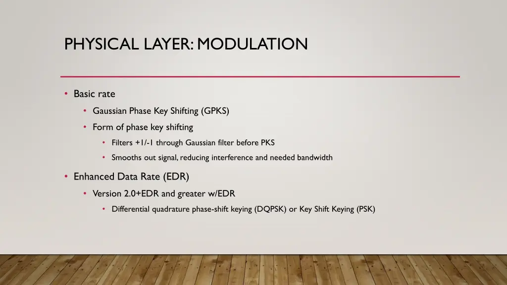 physical layer modulation