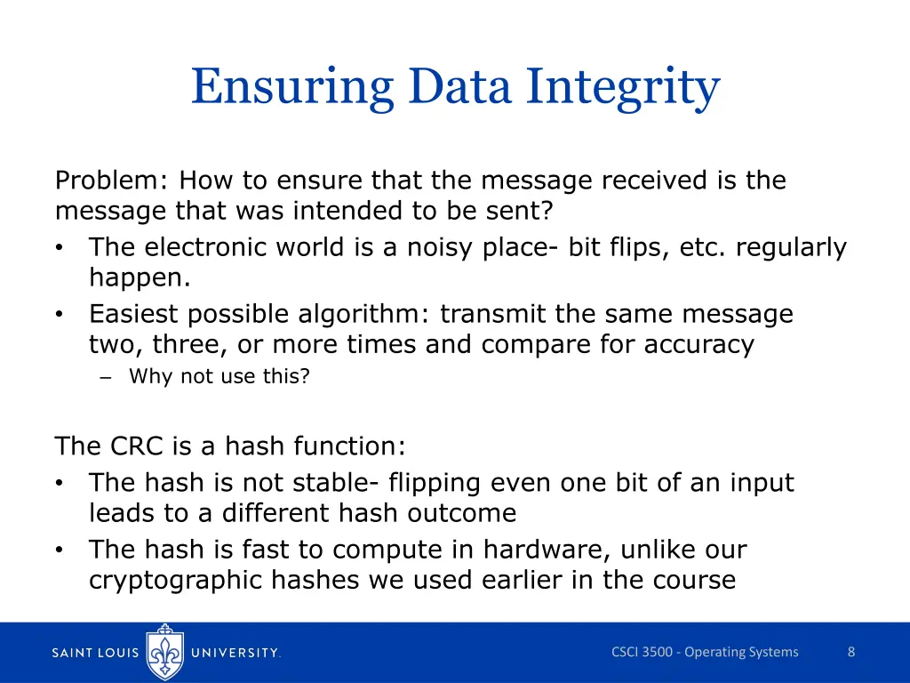 ensuring data integrity