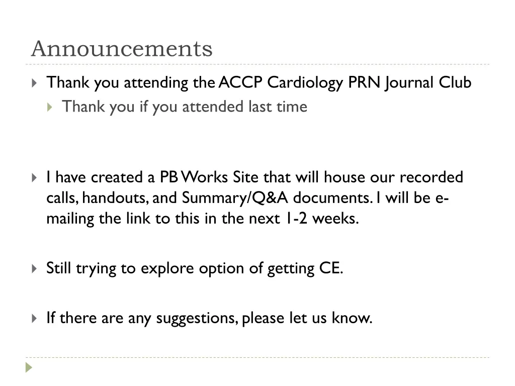 announcements